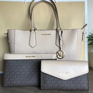 MICHAEL KORS KIMBERLY 3 N 1 TOTE CLUTCH CROSSBODY